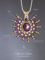 Macrame Mandala Necklace with Ruby and Lepidolite