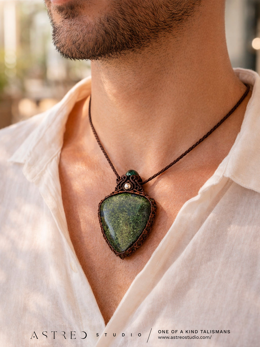 Collar Macrame Agata Musgosa