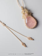 Collar Macramé Cuarzo Rosa