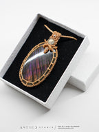 Macramé Labradoriet Ketting XL 