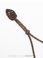 Collar Macrame Cuarzo Elestial con Turmalina Negra e Inclusiones