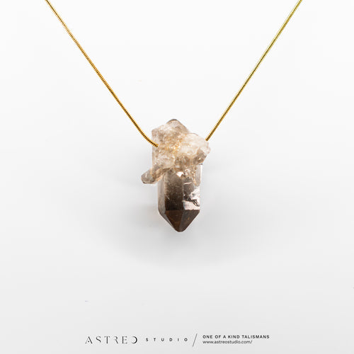 Collar Cadena con Cuarzo Ahumado