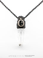 Collar Macrame Cuarzo Alpino y Turmalina Negra