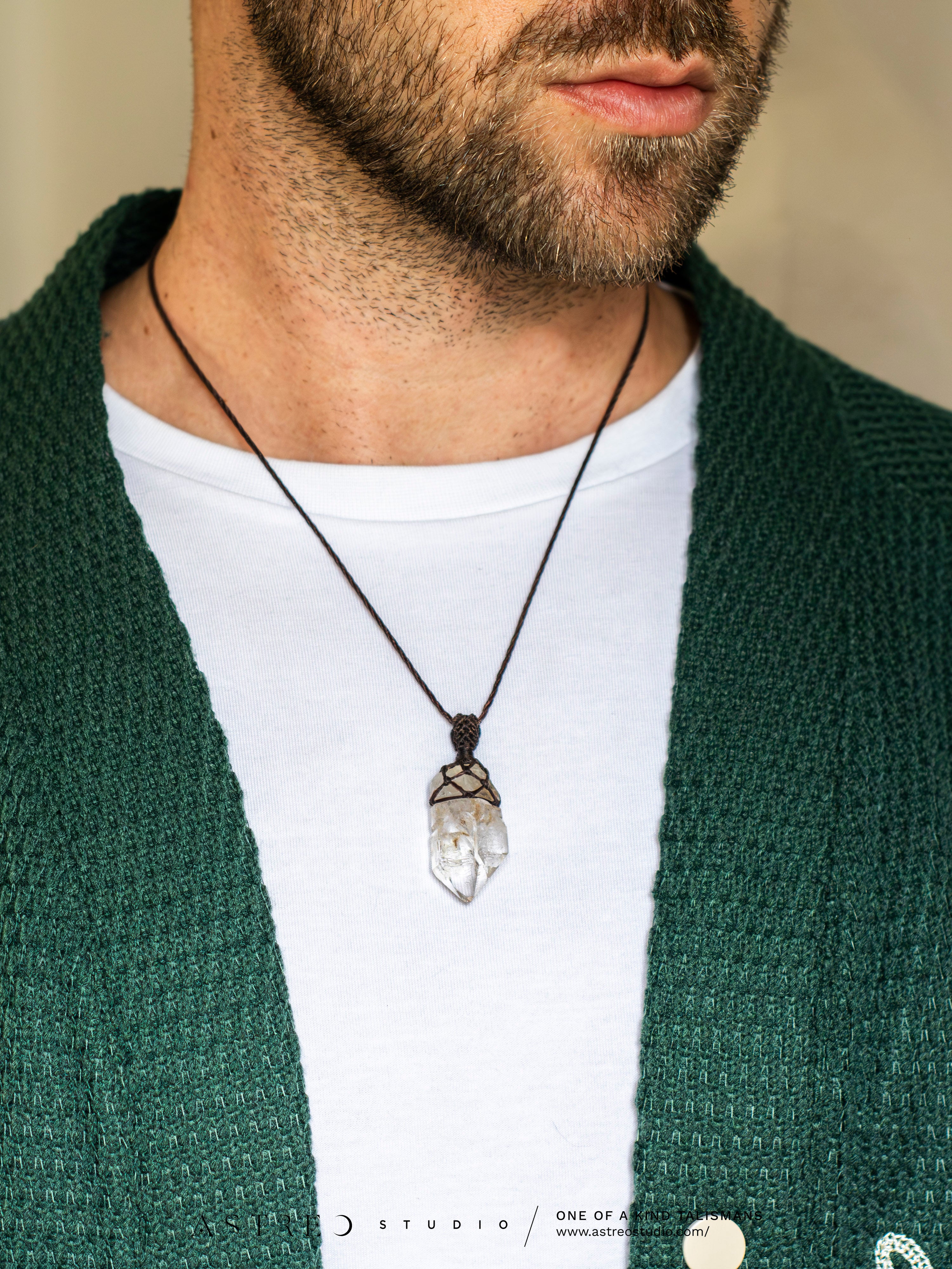 Collar Basico Ajustable Macrame Cuarzos Surtidos