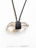 Macrame Necklace Master Quartz II: Double Terminated