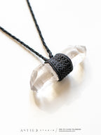 Macrame Necklace Master Quartz II: Double Terminated