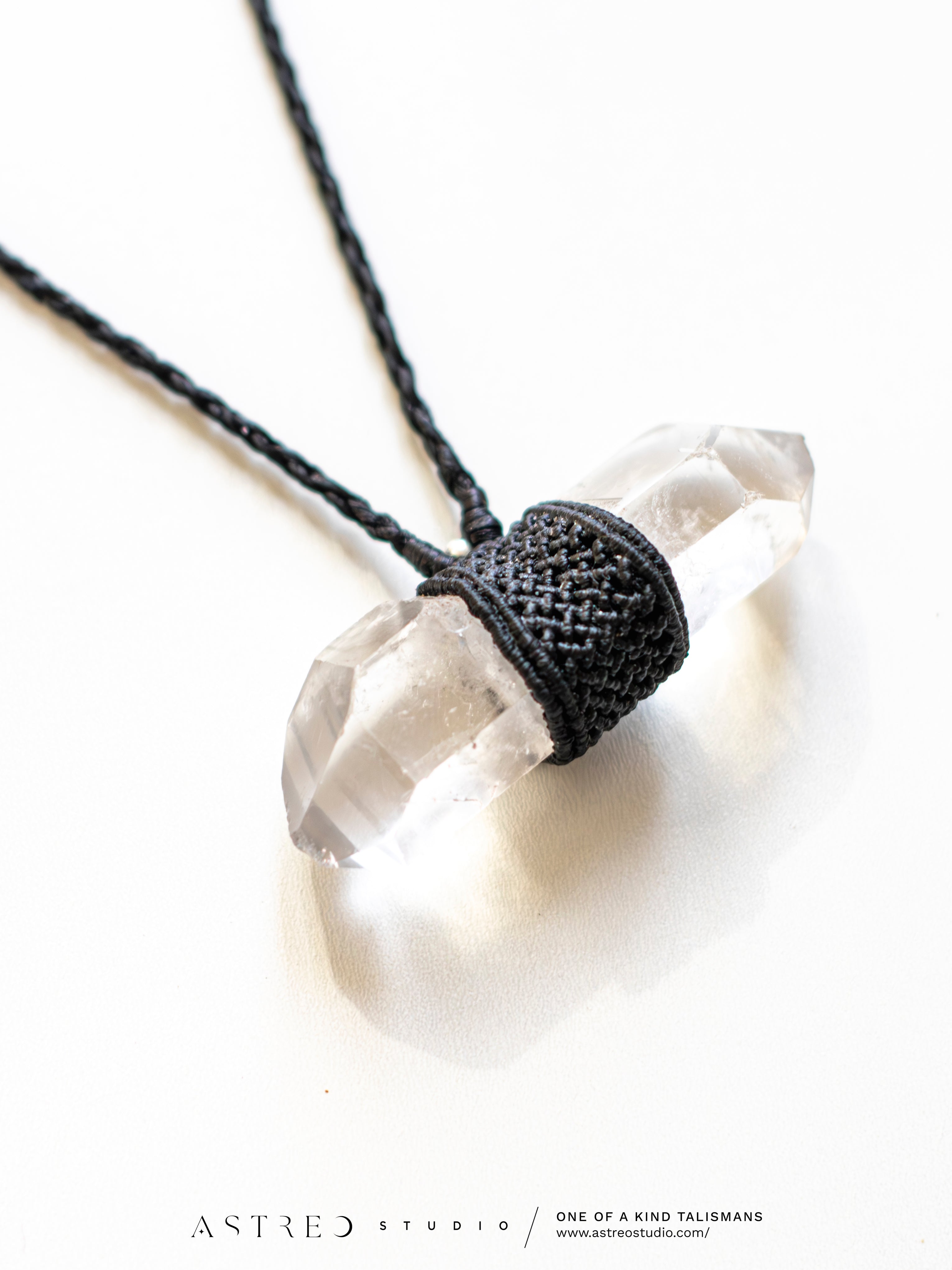 Collar Macrame Cuarzo Maestro II: Biterminado