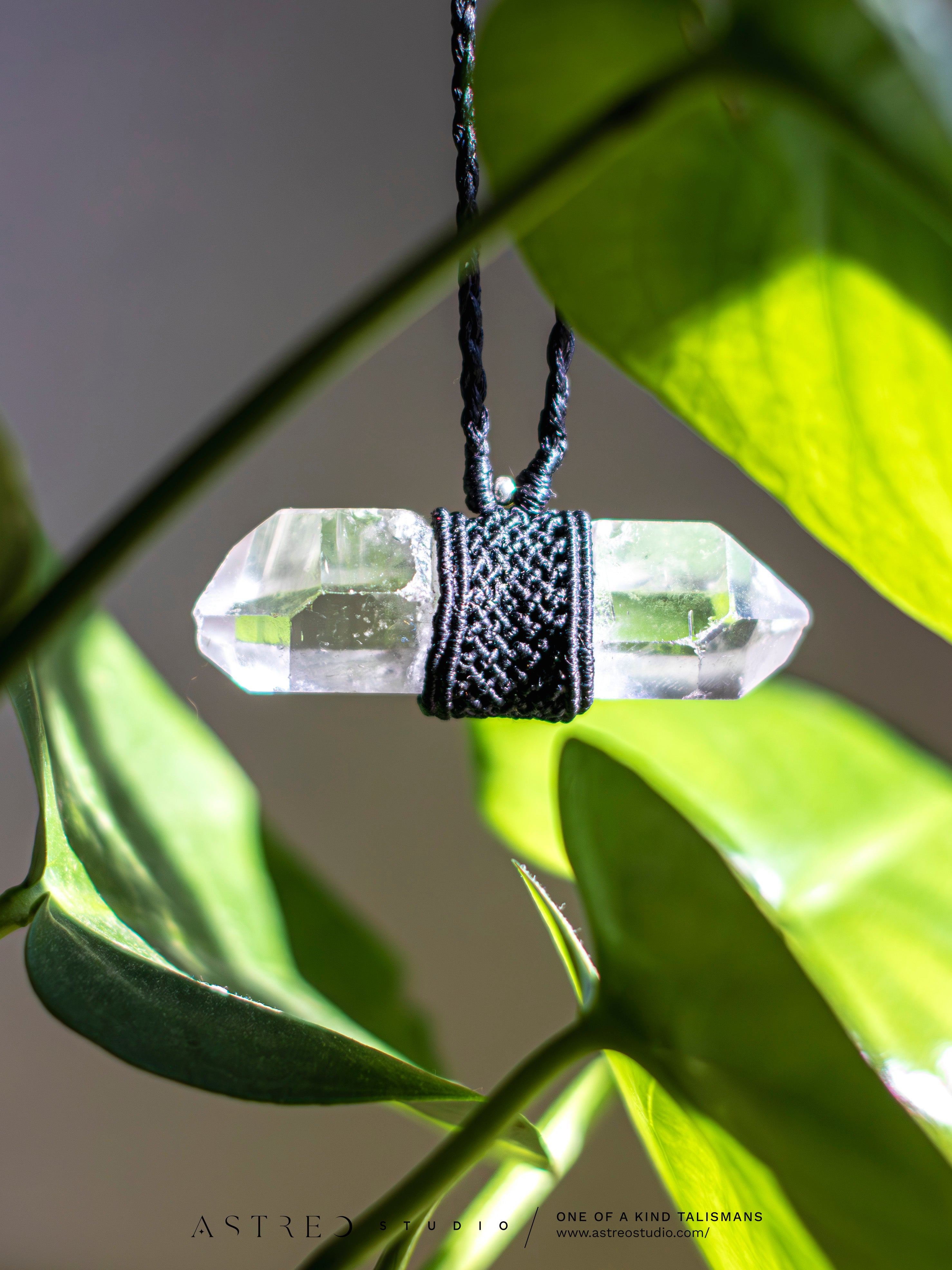 Collar Macrame Cuarzo Maestro II: Biterminado