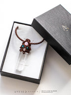 Macrame Necklace Master Quartz IV: Tabular with Mineral Inclusions