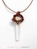 Macrame Necklace Master Quartz I: Lemurian Wand