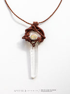 Macrame Necklace Master Quartz I: Lemurian Wand