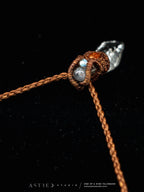 Macrame Necklace Master Quartz VI: Ghost with Amazonites.