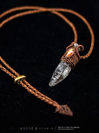 Macrame Necklace Master Quartz VI: Ghost with Amazonites.