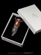 Macrame Necklace Master Quartz VI: Ghost with Amazonites.