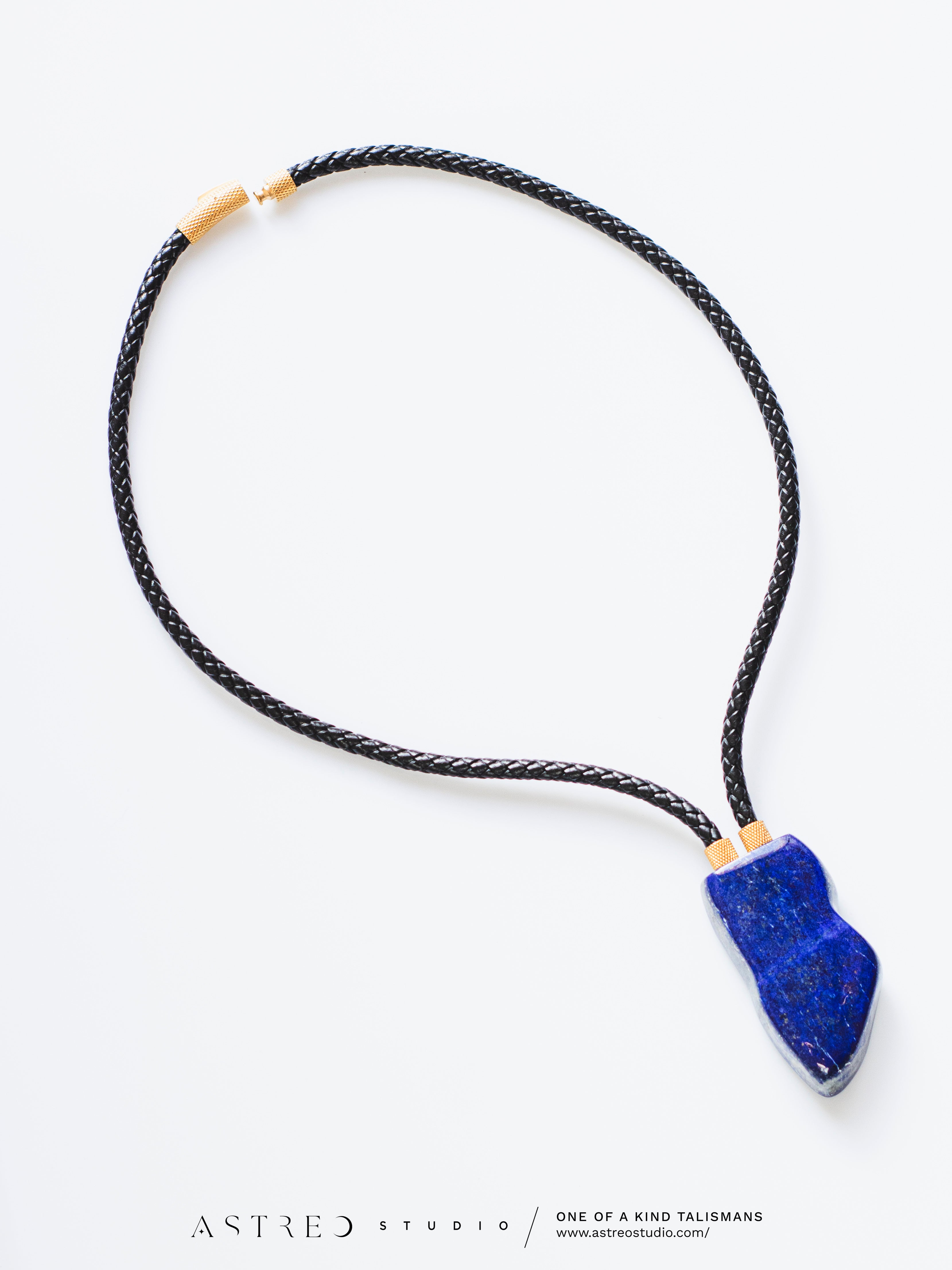 Leren Halsketting met Lapis Lazuli