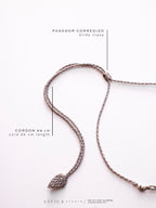 Collar Macrame Cuarzo Lemuriano y Piedra Luna