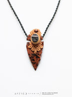 Collar Macrame Obsidiana Caoba y Turmalina Negra
