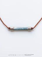 Collar Macrame Cianita Tubular