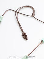 Collar Macramé y Cuero Amazonita