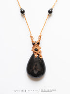 Collar Macrame Obsidiana Arcoiris