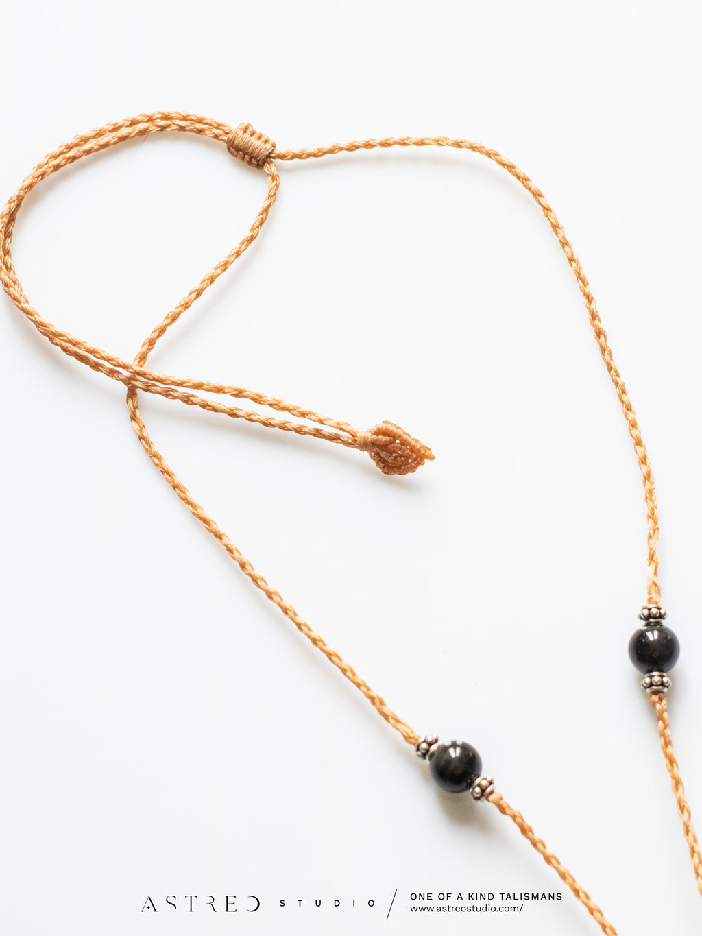 Collar Macrame Obsidiana Arcoiris