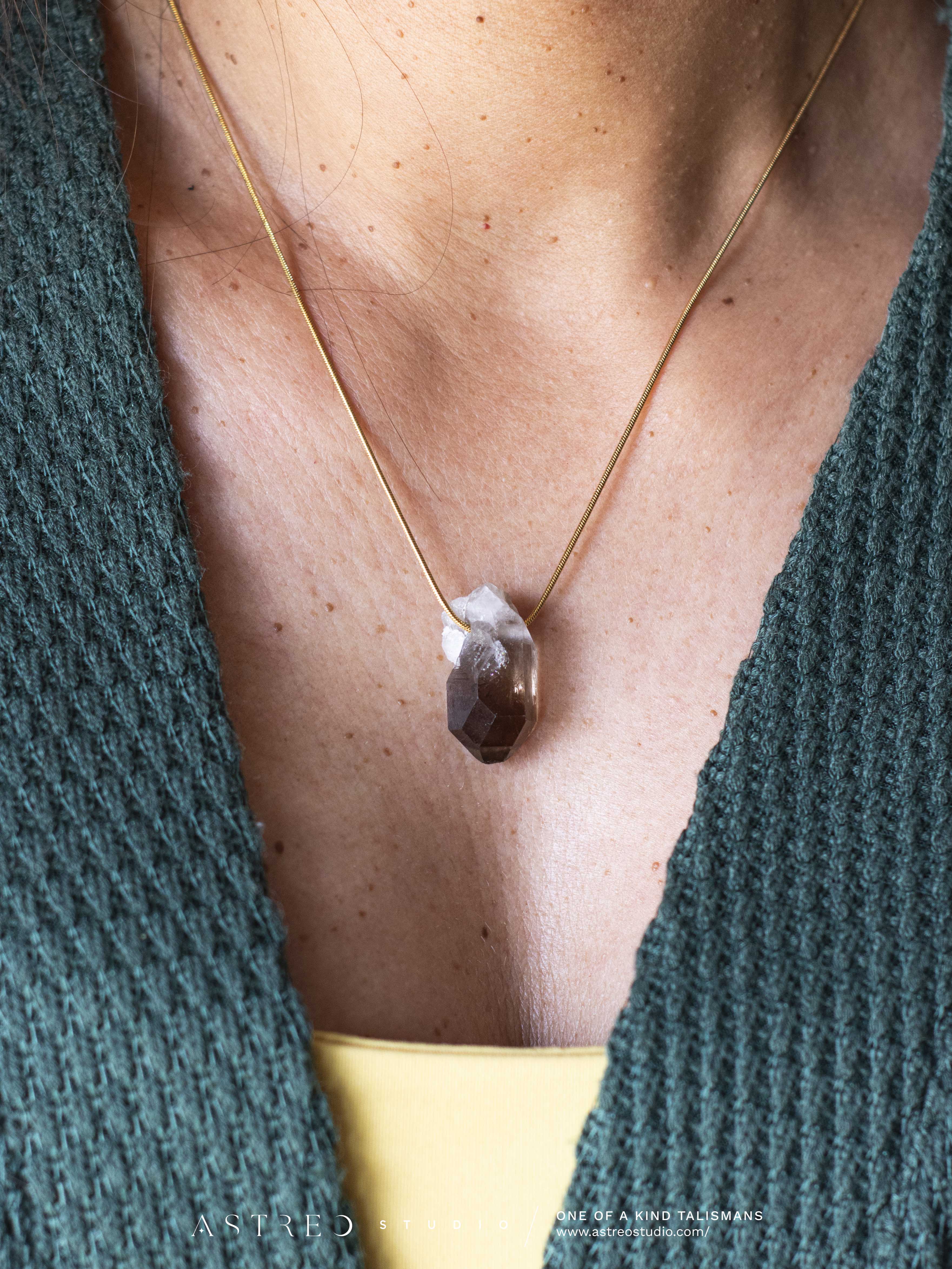 Citrine Quartz Chain Necklaces 