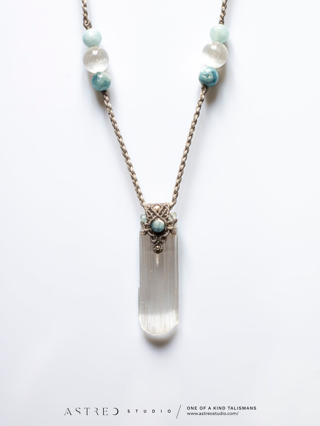 Macramé Labradoriet Ketting XL 
