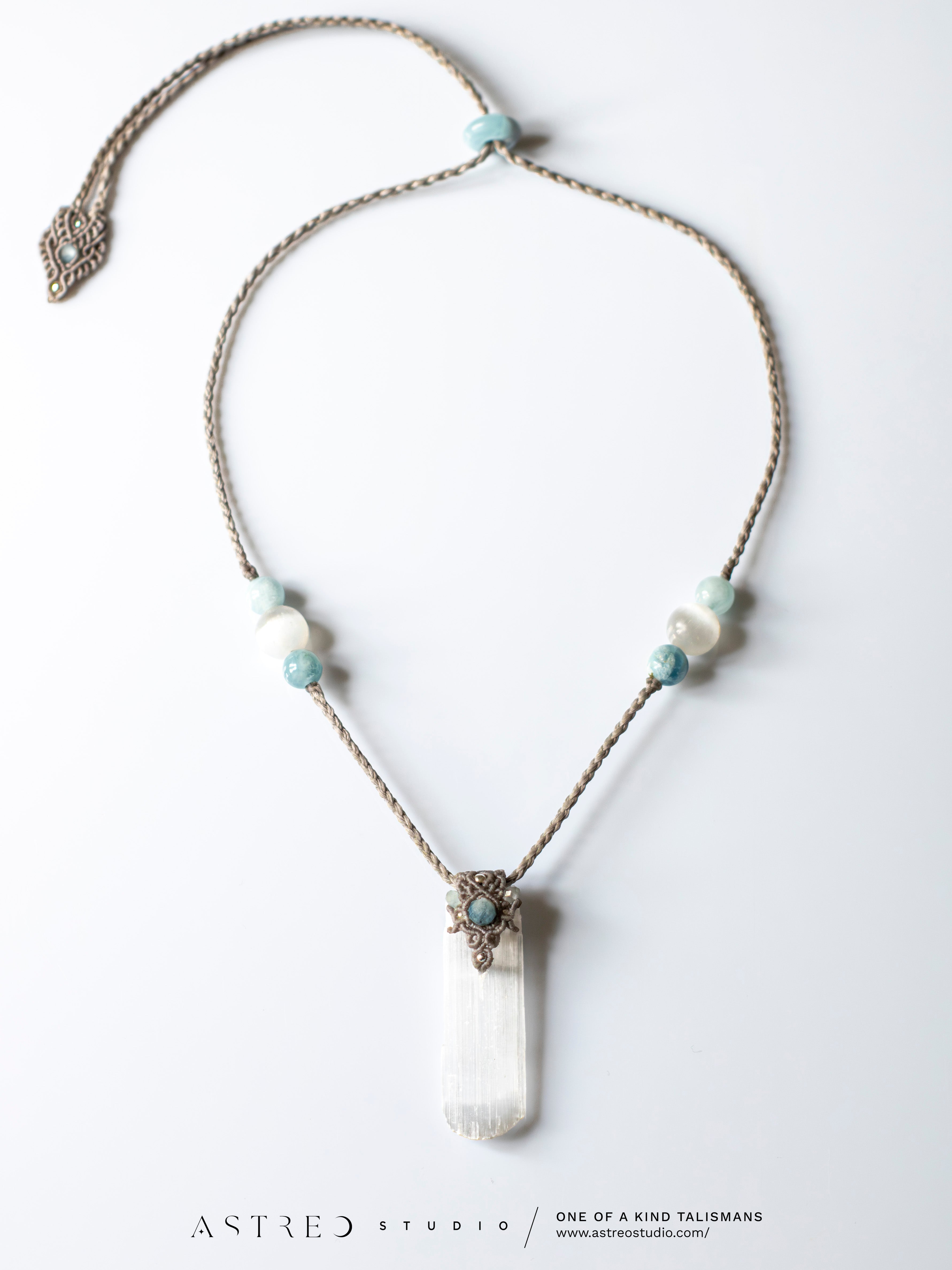 Macramé Labradoriet Ketting XL 