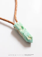 Macramé ketting Rozenkwarts A+++ en Maansteen 