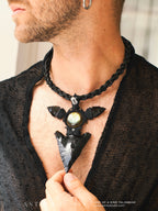 Collar Macramé Triple Obsidiana "The jaguar"