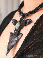Collar Macramé Triple Obsidiana "The jaguar"