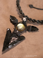 Collar Macramé Triple Obsidiana "The jaguar"