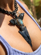 Collar Macramé Triple Obsidiana "The jaguar"