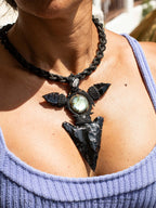 Collar Macramé Triple Obsidiana "The jaguar"