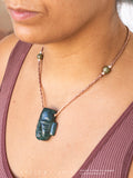 Macramé Mask Jade Guatemala Necklace 
