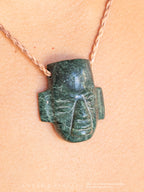 Macramé Mask Jade Guatemala Necklace 