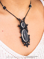 Zwarte Toermalijn Macramé Ketting 