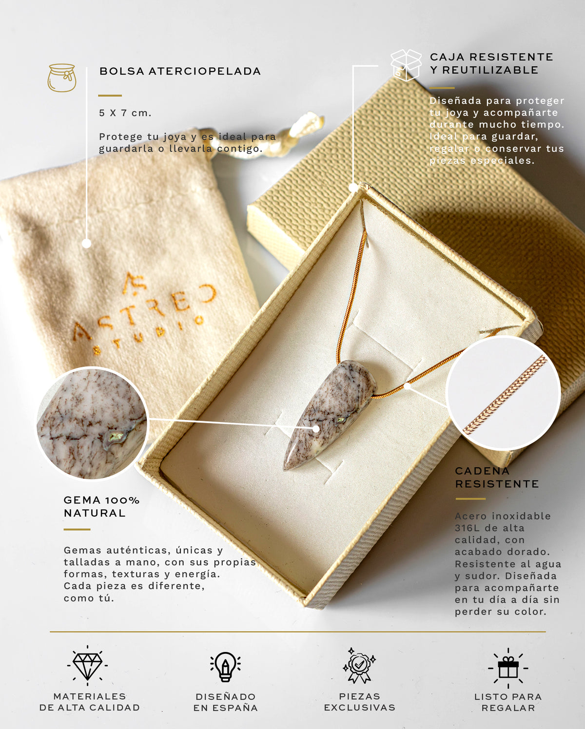 Ketting met tijgeroogmotief 