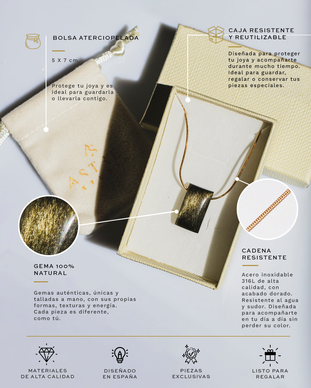 Ketting met Gouden Obsidiaan