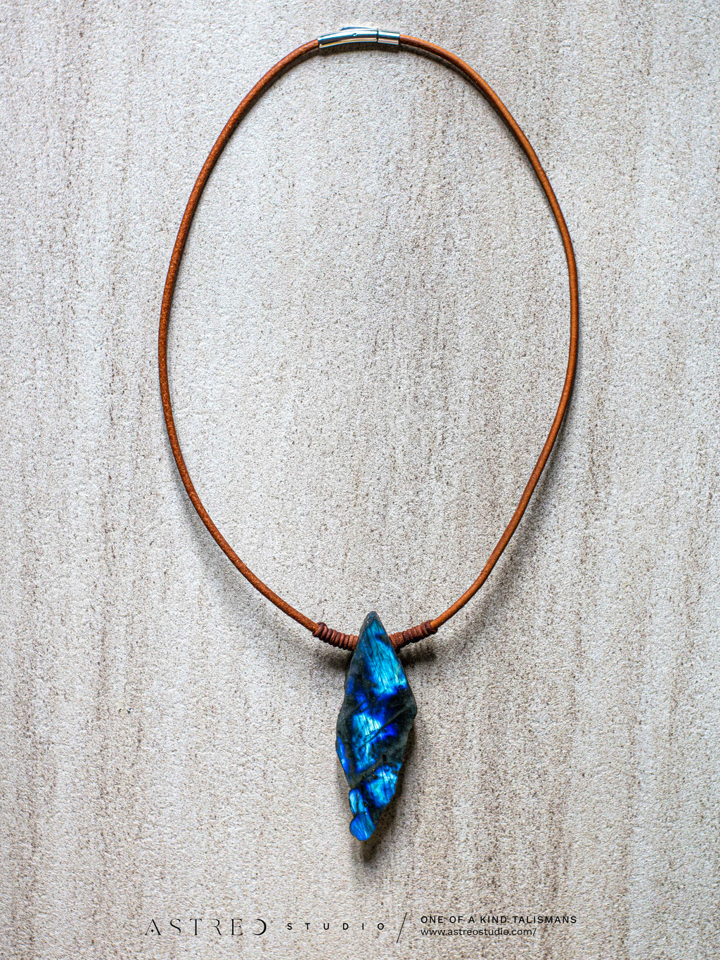 Macramé Labradoriet Ketting XL 