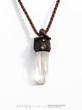 Master Quartz Macrame Necklace V: Lemurian Window and Herkimer