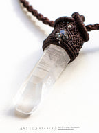 Master Quartz Macrame Necklace V: Lemurian Window and Herkimer
