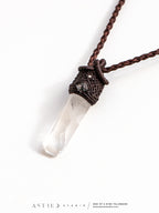 Master Quartz Macrame Necklace V: Lemurian Window and Herkimer