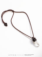 Master Quartz Macrame Necklace V: Lemurian Window and Herkimer
