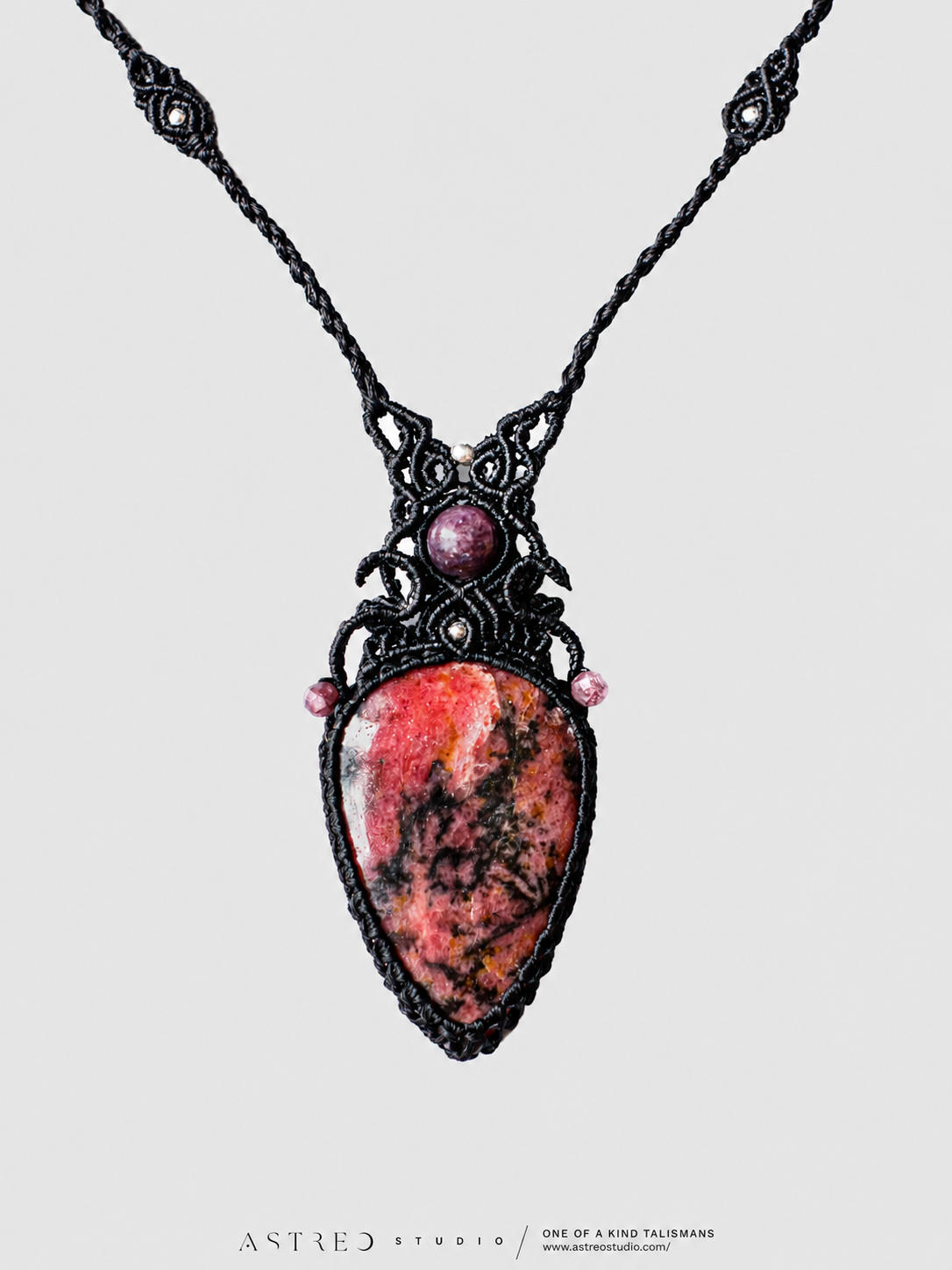Collar Macrame Rodonita
