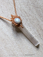 Collar Macrame Selenita y Piedra Luna
