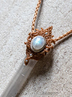Collar Macrame Selenita y Piedra Luna