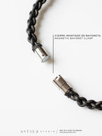 Macramé en leren ketting met A+++ Lemurische kwarts en sterrobijn
