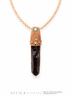 Collar Macrame Cuarzo Ahumado y Labradorita