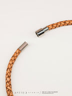 Collar Macramé y Cuero con Calcita Caribe